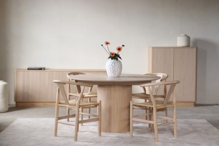 Lillu spisebord Ø130/265cm med 3 plater